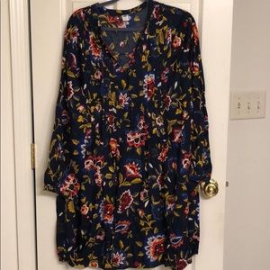 Old Navy XL long tunic/dress navy/multi floral